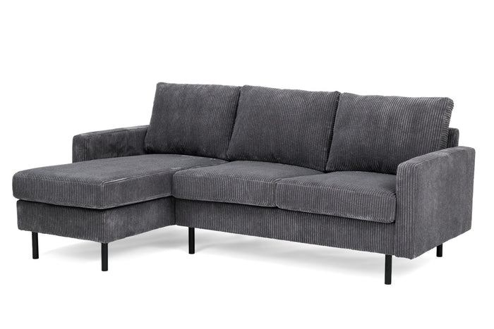 Furntastik Foggia 3 zits bank CL L+R, stof RIB, antraciet