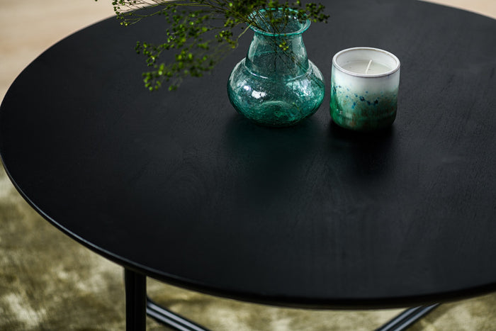 Furntastik Aljezur Salontafel rond, 75 cm, zwart