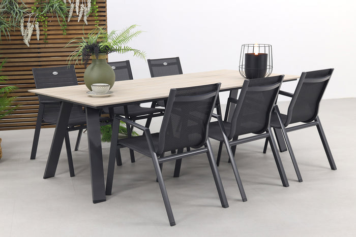 Hartman Napoli stapelbaar|Nevada 240x100 cm. tuinset