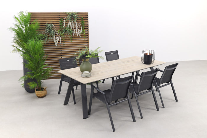 Hartman Napoli stapelbaar|Nevada 240x100 cm. tuinset