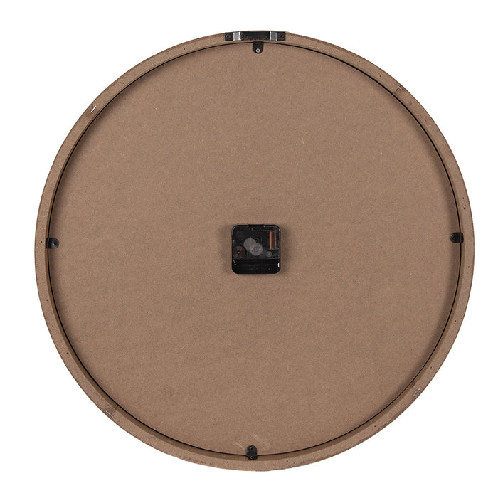 Clayre & Eef Wandklok Ø 50 cm Zwart Goudkleurig Hout Glas Muurklok