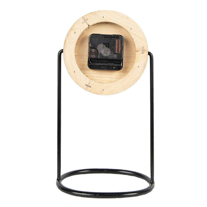 Clayre & Eef Tafelklok 28 cm Bruin Zwart Hout