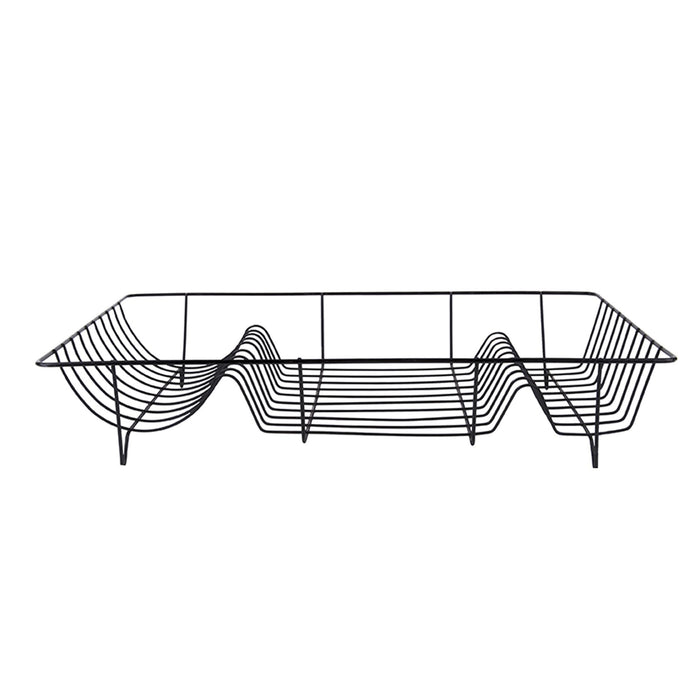 Afdruiprek Linea - Zwart met Mat Zwarte tray - 49x32x9,5cm