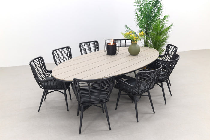 GI Edison 220 x 115 cm. - ovale tuinset| VDG Jasmine - Black