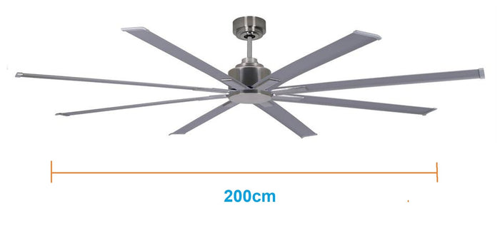 Freelight Plafondventilator The Gigant Zilver 2 Meter