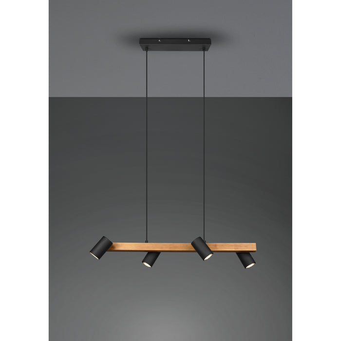 Trio Leuchten Marley Hanglamp 4x GU10 Mat Zwart