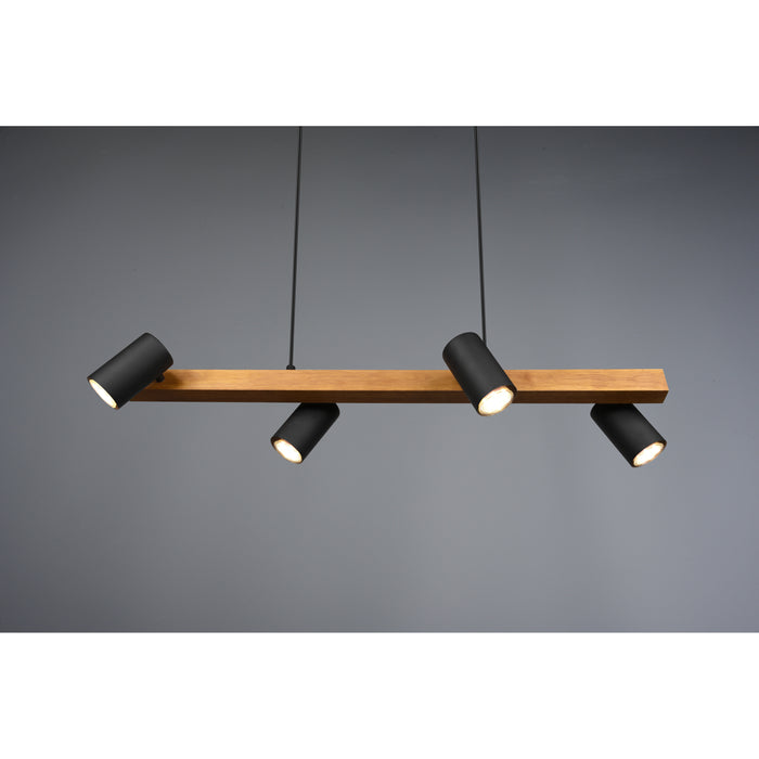 Trio Leuchten Marley Hanglamp 4x GU10 Mat Zwart