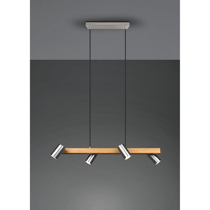 Trio Leuchten Marley Hanglamp 4x GU10 35W Nikkel