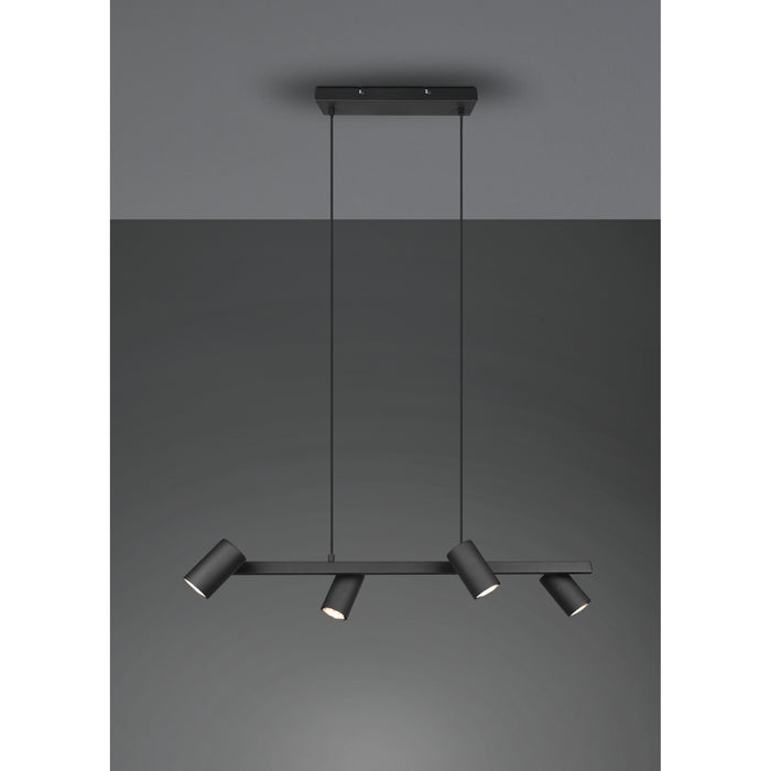 Trio Leuchten Marley Hanglamp 4x GU10 Mat Zwart
