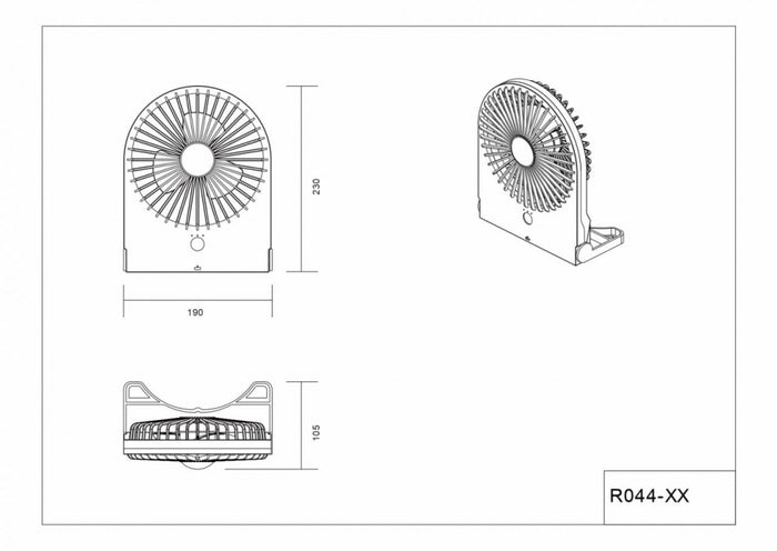 Trio Leuchten Tafelventilator Breezy H 23 cm oplaadbaar geel