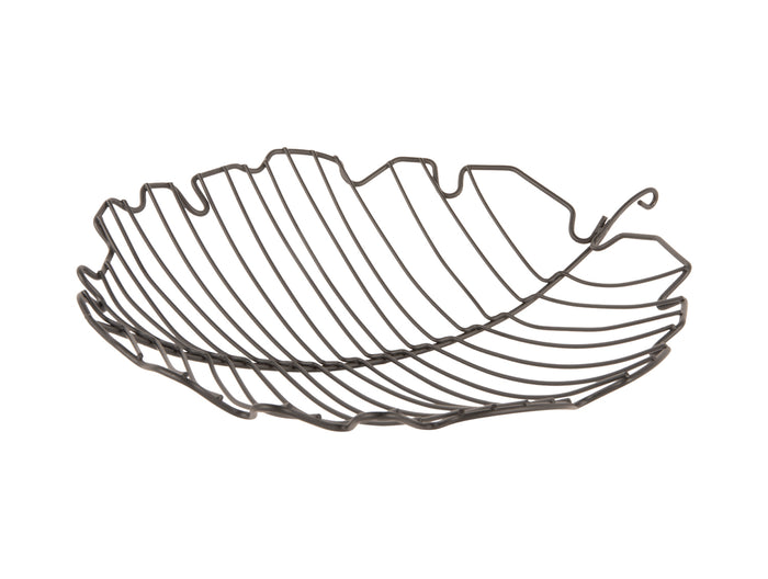 Present Time - Fruitmand Leaf Large - Zwart - 32x31,5x8,5cm