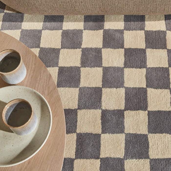 by fonQ Check Vloerkleed 170 x 240 cm - Paars