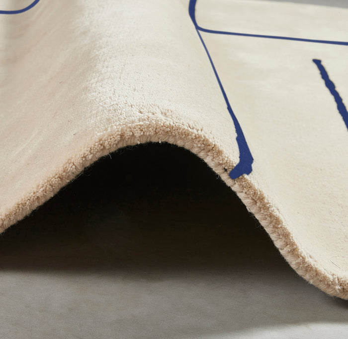 by fonQ Line Vloerkleed 170 x 240 cm - Blauw