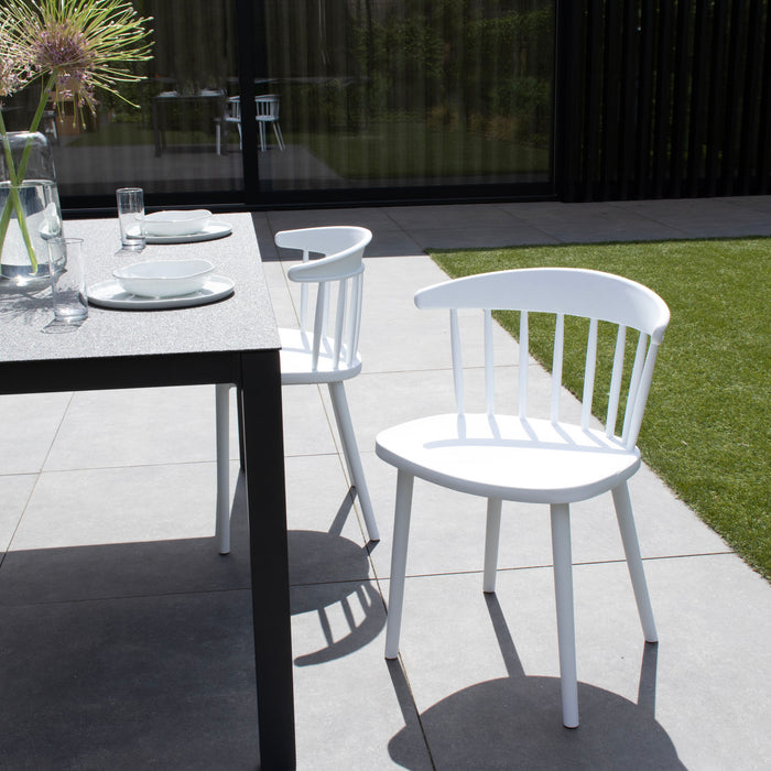 Giga Meubel - Tuinstoelen Stapelbaar - Wit - Kunststof - Set van 2