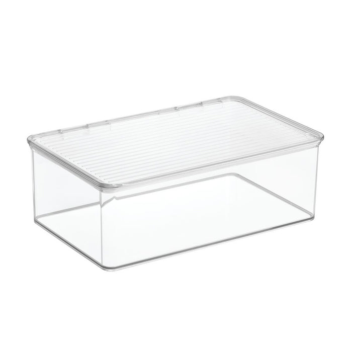 Opbergbox met Deksel, 34.3 x 14.6 x 17.8 cm, Stapelbaar, Kunststof, Tr