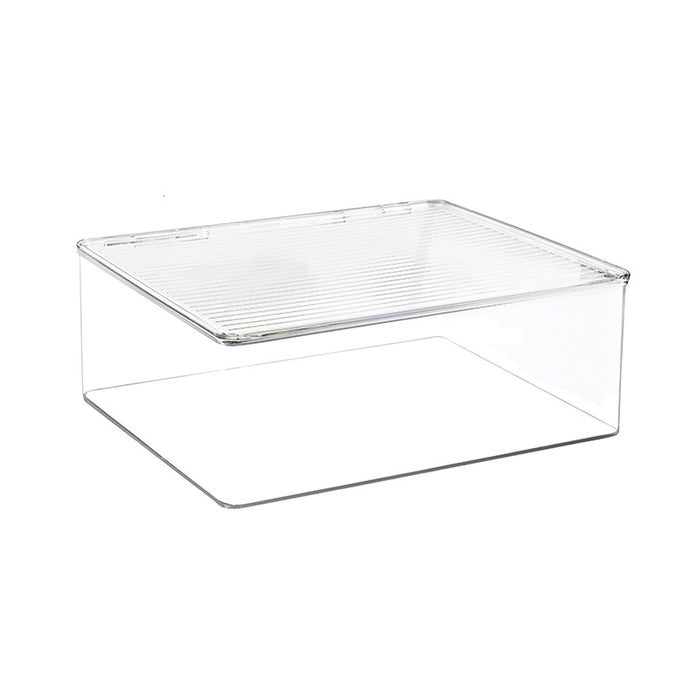 Opbergbox met Deksel, 34.3 x 14.6 x 12.7 cm, Stapelbaar, Kunststof, Tr