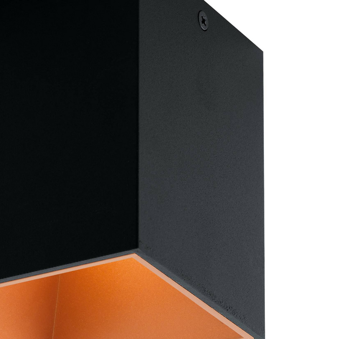 EGLO Polasso - Plafondlamp - 1 Lichts - LED - 10X10cm - Zwart, Koper