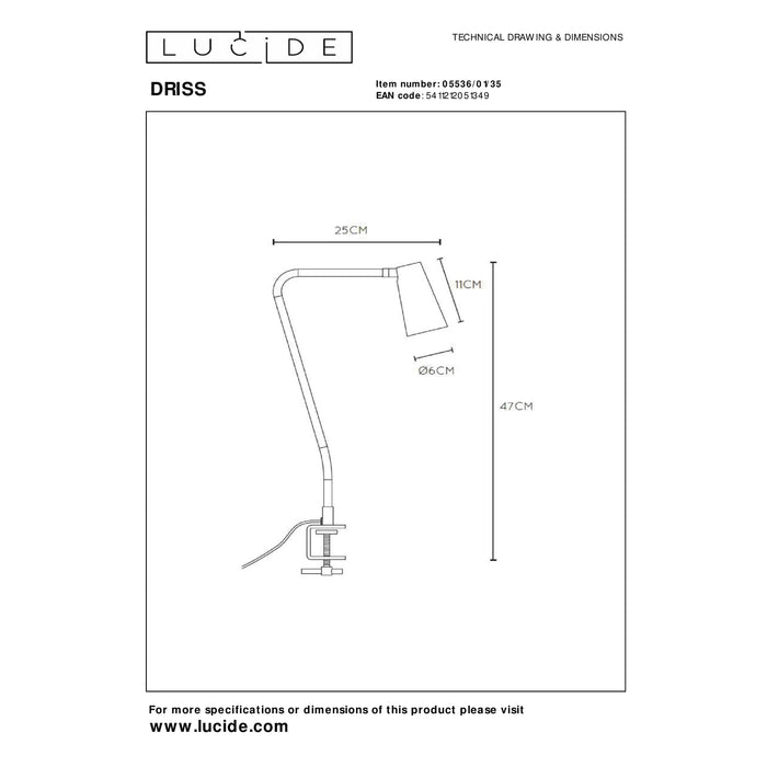 Lucide DRISS Klemlamp - Blauw