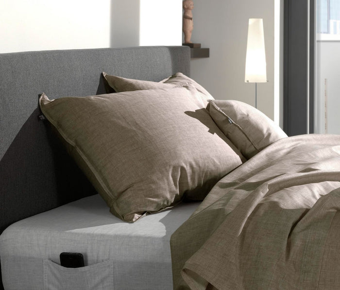 Zo Home Lino Kussensloop Linnen Look - palm taupe 50x50cm