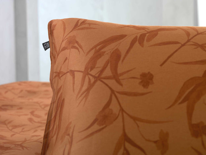 Zo Home Dekbedovertrek Katoen Satijn Fiori di - copper orange