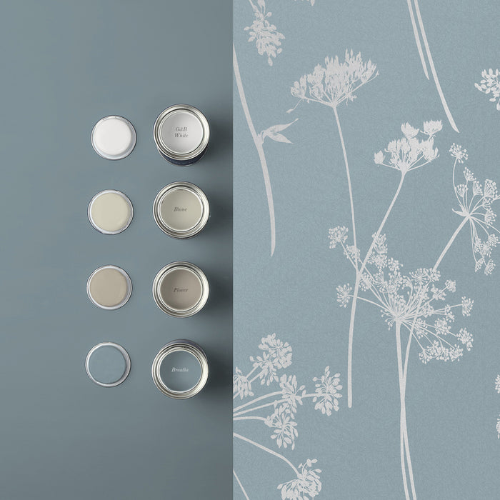 Graham & Brown vliesbehang Anthriscus Breathe blauw