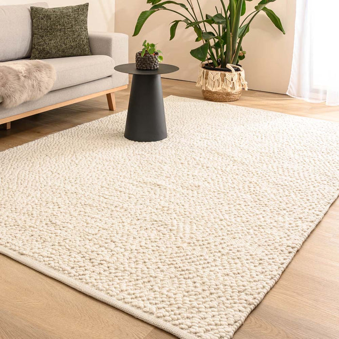 Nordic Weavers Wollen vloerkleed - Agder wit - 160x230 cm