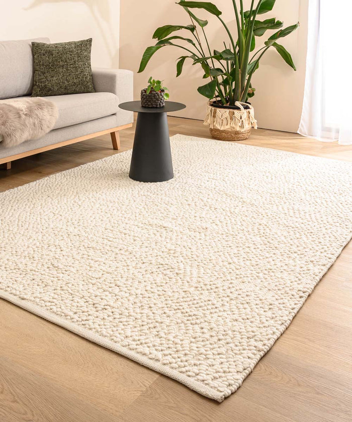 Nordic Weavers Wollen vloerkleed - Agder wit - 160x230 cm