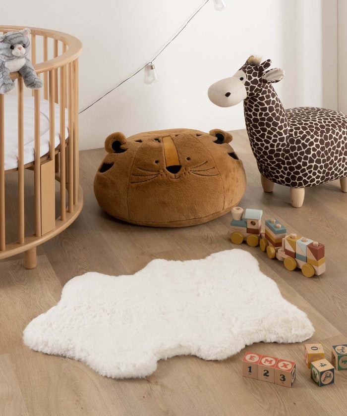 Tapeso Kindervloerkleed schaap - Fluffy wit - 55x80 cm
