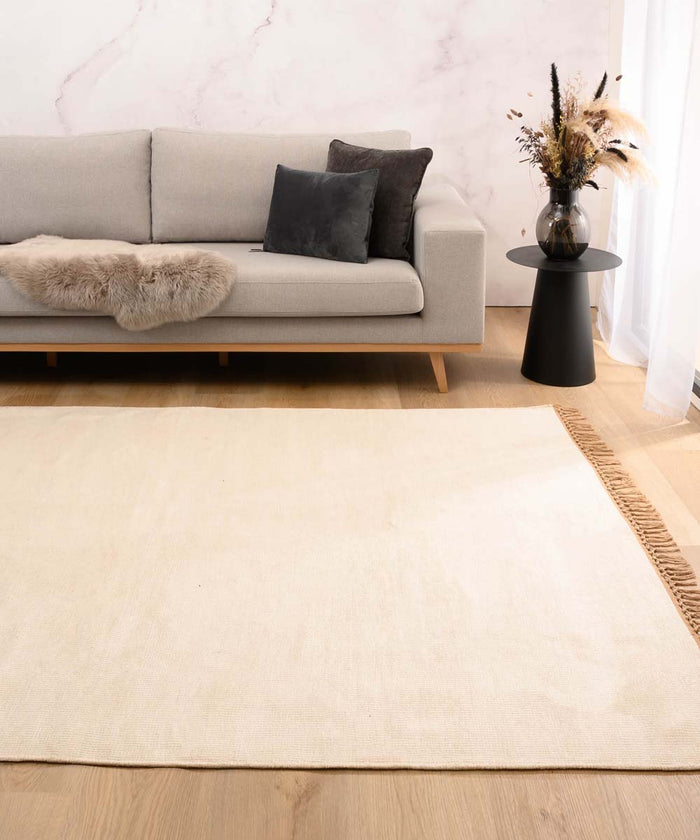 Tapeso Viscose vloerkleed - Gem wit - 200x300 cm