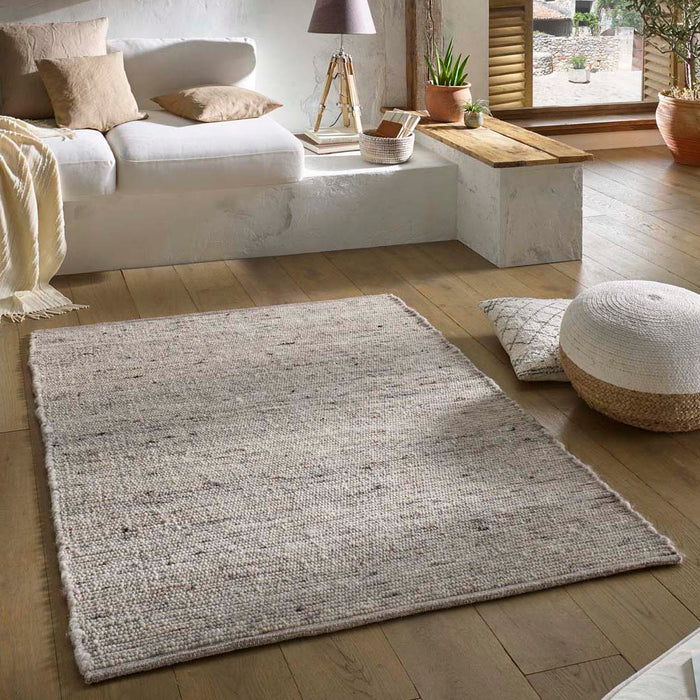 Tapeso Wollen vloerkleed - Bokn lichtgrijs - 120x170 cm