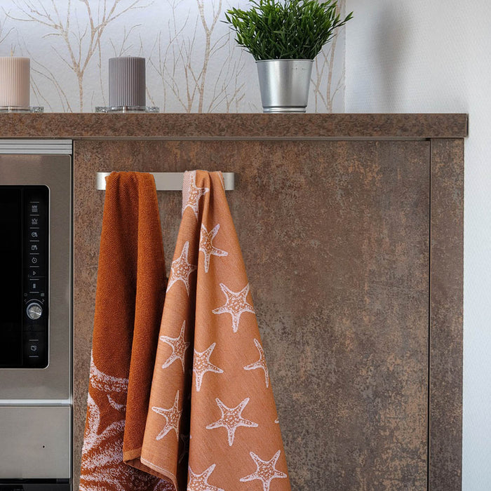 Seashell Keuken- en Theedoek - Set|12 - Oceaan - terracotta