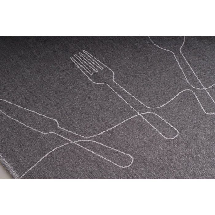 Seashell luxe theedoeken - set|6 - hip bestek - grijs