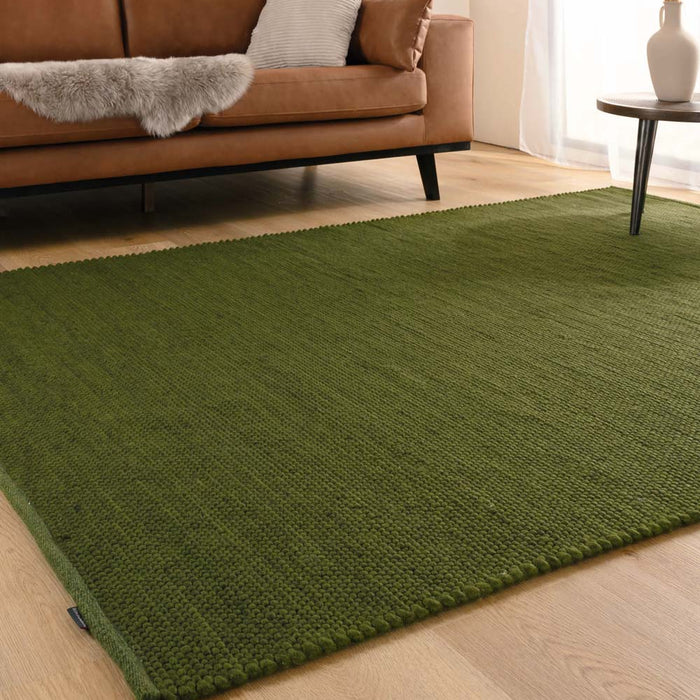 Nordic Weavers Wollen vloerkleed Lett - groen - 60x120 cm