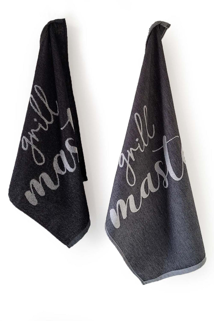 Seashell Keuken- en Theedoek - Set|12 - Grill Master - zwart