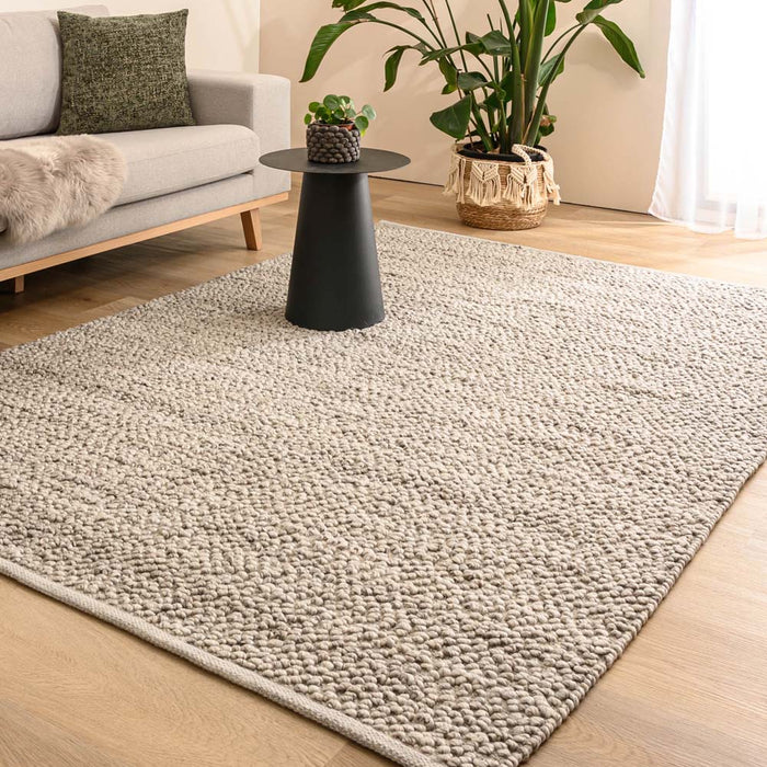 Nordic Weavers Wollen vloerkleed - Agder lichtgrijs - 200x300 cm