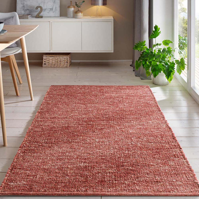 Tapeso Wollen vloerkleed - Bokn rood - 120x170 cm