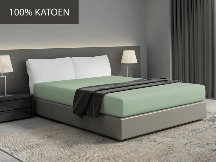Hoeslaken - 100% natuurlijk katoen - 140x200 - mint groen