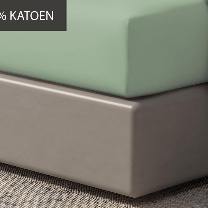 Hoeslaken - 100% natuurlijk katoen - 140x200 - mint groen