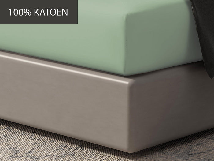 Hoeslaken - 100% natuurlijk katoen - 140x200 - mint groen