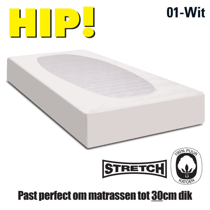 Hoeslaken Hip Jersey katoenen Wit Hoeslaken 140x200cm