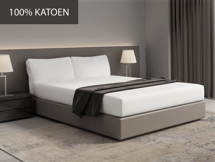 Hoeslaken - 100% natuurlijk katoen - 90x200 - wit