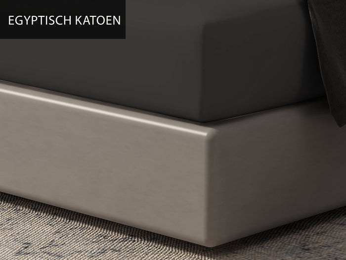 Luxe hoeslaken - Egyptisch percal katoen - 160x200 - antraciet