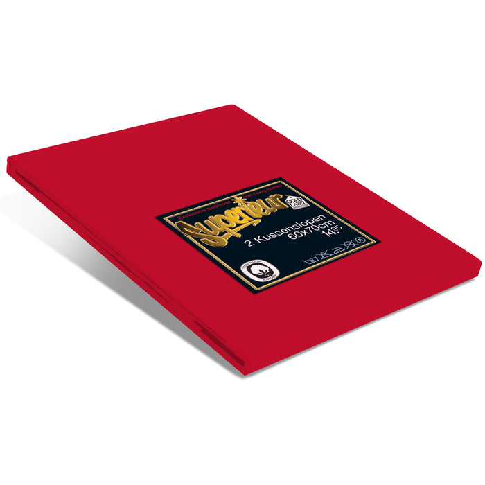 Superieur 100% Percaline katoen|Set van 2|Rode Kussensloop 60x70cm