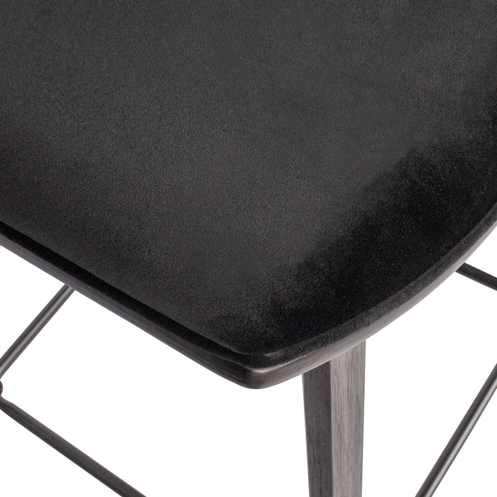 WOOOD Senn Barkruk - Fluweel Zwart