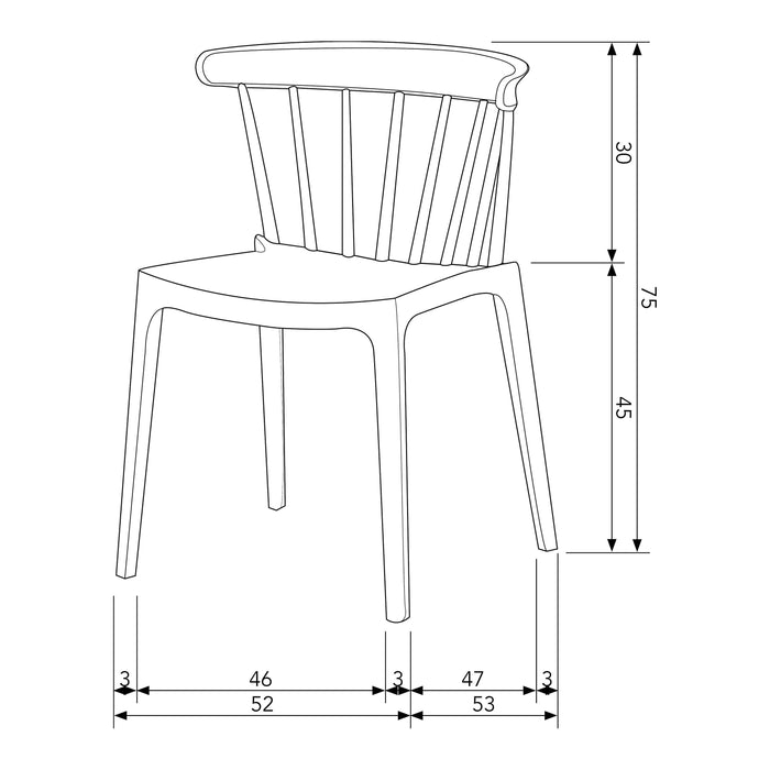 Woood Bliss Spijlenstoel - Mist
