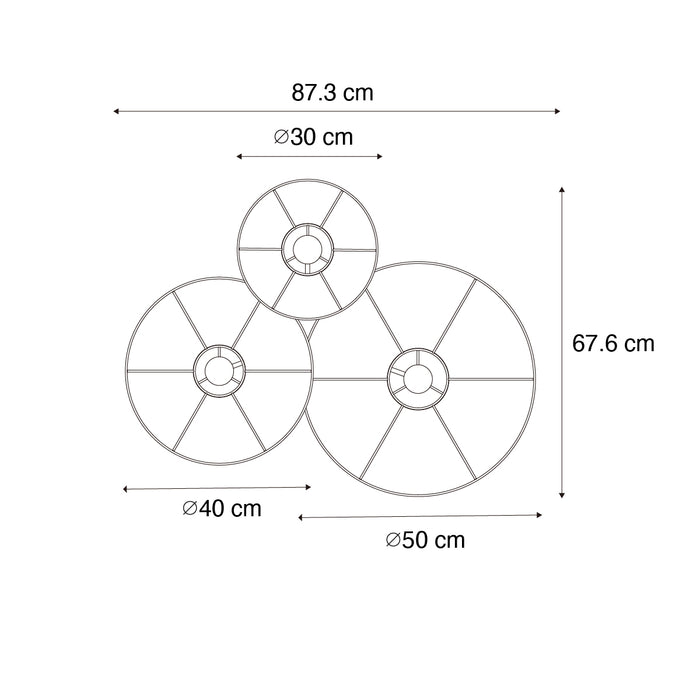 QAZQA Design plafondlamp wit met stof 3-lichts - Jane