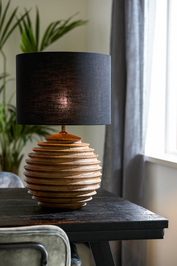 Light & Living Cilinder Lampenkap Livigno - Zwart - Ø30x21cm