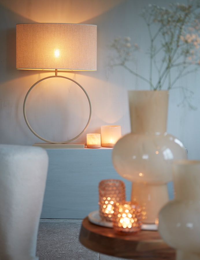 Light&living Kap ovaal recht smal 58-24-32 cm BRESKA parel wit