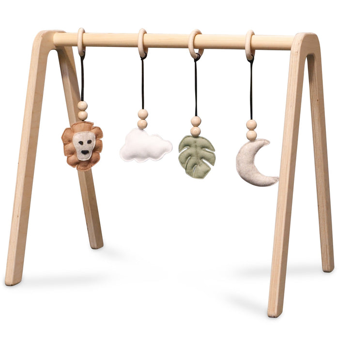 Houten babygym | Massief houten speelboog (zonder hangers) - blank