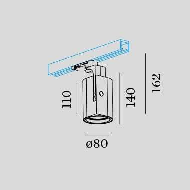 Wever & Ducre Sqube railspot 3.0 zwart LED 20W 2700K